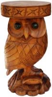 Bild zum Artikel: Beistelltisch Hocker Podest Blumensäule Eule Skulptur Statue Holz Massiv 41x23cm