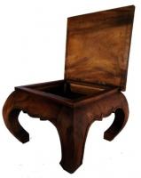 Bild zum Artikel: Opiumtisch mit Deckel Beistelltisch Box Ablage Holz 100% handgefertigt 51x51x41cm