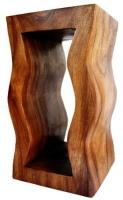 Bild zum Artikel: BLUMENSÄULE HOCKER PODEST AUS HOLZ MASSIV ZU 100% HANDARBEIT 51x28x28 CM - TYP A
