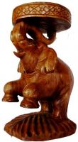 Bild zum Artikel: Blumensäule Hocker Podest 100% handgeschnitzt aus Holz massiv 32 x 18 cm