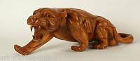 Bild zum Artikel: GIGANTISCHER TIGER AUS HOLZ MASSIV 100% HANDGESCHNITZT CA. 41x15x12 CM