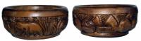 Bild zum Artikel: Obstschale Obstteller Schüssel Holz 100% Handgeschnitzt Motiv Obst 26x12 cm