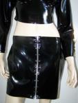 Bild zum Artikel: Latex Rock Schwarz mit Reißverschluss und Nietenverzierung