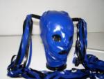 Bild zum Artikel: Latex Zofenmaske Blau mit Zöpfen